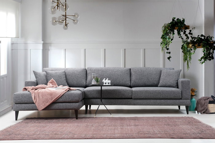 Atelier Del Sofa Left (Chl+3R) Sofá Cama Esquinero Gris Oscuro 303x160 cm